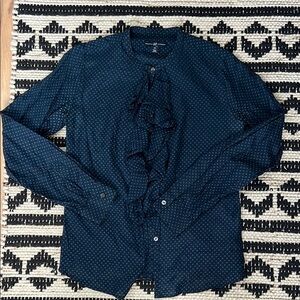 Navy Polka Dot Blouse